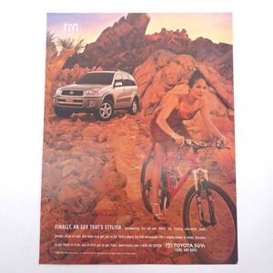Toyota RAV4 SUV Print Ad Vintage 90s Automotive Magazine Y2K Truck Advertising